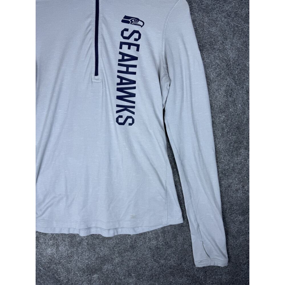 Seattle Seahawks Sweater Men S Gray NFL Football Nike Dri-FIT 1/4 Zip Pullover - Picture 4 of 12